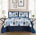 Mk Collection 3PC Oversize Reversible Quilted Bedspread Set Striped Full/queen. Fixed Price $47.45.