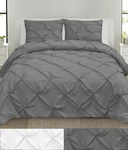 Comforter & Pillow Sham Set - Hudson 3 Pc Pinch Pleat Pintuck Solid Polyester. Fixed Price $44.99.