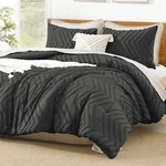 Litanika Comforter Oversized King Set Dark Grey, 3 Pieces Chevron Tufted.... Fixed Price $96.66.