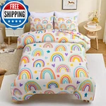 Btargot 3 Piece Kids Rainbow Comforter Set 2 Pillow Covers Cartoon Love Hearts. Fixed Price $64.74.