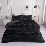 Chovy Faux Fur Plush Black Comforter Sets Full/queen - Ultra Soft Shaggy Flannel. Fixed Price $73.59.