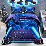 NAMOXPA6 Pieces Gamer Comforter Sets Boys ,3D Blue Pattern,decorative P.... Fixed Price $57.84.