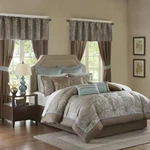 Madison Park Essentials Brystol 24 Room In Bag Faux Silk Comforter, Queen. Fixed Price $251.99.