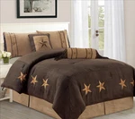 6 Piece Western King Bedding Set Oversize Micro Suede Comforter Dark Brown. Fixed Price $224.99.