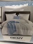 Dkny Full/queen Light Blue 5 Piece Comforter Set Throw Pillow New. Fixed Price $149.95.