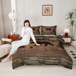 Manfei Rustic Bear Comforter Set Size, Queen, Brown. Fixed Price $71.23.