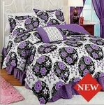 3PC Twin Katie Comforter Set Purple Flowers Polka Dots Girls Floral Bedroom. Fixed Price $109.99.