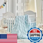 Uozzi Bedding Ruffled Crib Set Baby Boho Quilted Comforter Fitted Sheet. Fixed Price $67.69.
