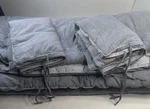 Pottery Barn Kids Chambray Reversible F/q Quilted Comforter & Shams (2) Tie Ends. Fixed Price $75.00.