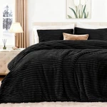 Fluffy Comforter Set Queen Size - Super Soft Faux Fur Stripe Jacquard Comfort.... Fixed Price $54.99.