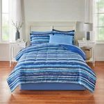 Brylanehome Bh Studio Reversible Comforter - Twin, Blue Stripe. Fixed Price $49.99.