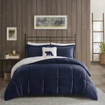 Woolrich Alton Sherpa Down Alternative Queen Comforter Set Gray 3 Pc Shams. Fixed Price $90.00.