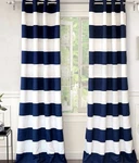 Driftaway Mia Stripe Room Darkening Curtain Panel Pair Navy/white Unlined Nwt. Fixed Price $19.99.