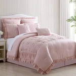 King Mauve Pleated Comforter Set: 8-PIECE Antonella Bedding Collection. Fixed Price $130.37.