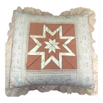 Vintage Victorian 8 Point Lone Star Quilted Pillow 14 Square Cottagecore Lace. Fixed Price $24.49.