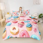 Homewish Donuts Comforter King Sizecake Sweets Bedding Sets 3PCS Kids. Fixed Price $94.12.