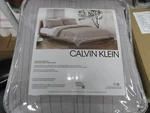 Calvin Klein 3-PIECE Queen Cotton Reversible Comforter Set Pewter Gray Stripe. Fixed Price $99.00.