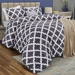 Comforter Set 3 Piece Grey By Utopia Bedding, Queen, Quatrefoil Gray. Fixed Price $43.09.