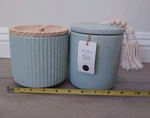 Set Of 2 Becky Owens Island Breeze Designer Candles - Luxury Light Blue Ceramic. Fixed Price $44.99.