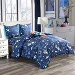 Wpm World Products Mart Kids Collection Bedding 4 Piece Blue Space Ship Rocke. Fixed Price $43.14.