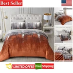 Fall-inspired 7-PIECE Queen Comforter Set With Gradient Design Terracotta. Fixed Price $68.39.