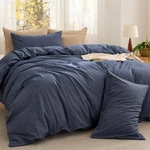 Bedsure Comforter Set Full Size - Cotton Fabric With Microfiber Inner Fill, Deni. Fixed Price $104.98.
