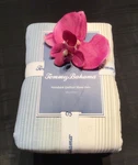 Tommy Bahama Standard Quilted Sham 2 Pc Set Prima Island Stripe Blue Cotton New. Fixed Price $44.00.