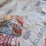Anthology Jodpur Cream Gray Orange Embroidered Boho Reversible Twin Comforter. Fixed Price $19.60.