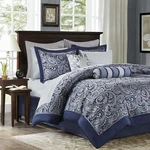Madison Park 12-PCS Faux Silk Jacquard Paisley Comforter Set-all Season Bedding. Fixed Price $169.99.