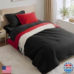Anluoer Black Red Twin Comforter Set 5 Pieces Bed Bag Sheets Pillow Sham. Fixed Price $73.57.