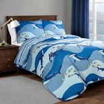 2PC Twin Kids' Shark Allover Reversible Quilt Set Blue - Lush Cor. Fixed Price $22.99.