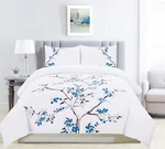 Cherry Garden Embroidered Floral Cotton Duvet Cover & Pillow Sham Bedding Set. Fixed Price $117.00.