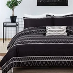 Wongs Bedding Black Comforter Set Full, Reversible Boho Triangle Striped Down.... Fixed Price $38.09.