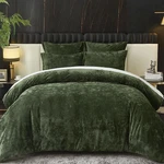 Lavish Green Crushed Velvet Queen Comforter Set - 5PCS Ultra Soft Bedding. Fixed Price $99.99.