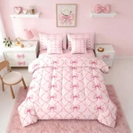 Erosebridal Pink 7 Pcs Bedding Set King Girly Bowknot Comforter Sheets. Fixed Price $97.35.