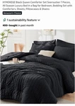 Hymokege Queen Comforter Set Seersucker 7 Pieces - Black. Fixed Price $20.00.