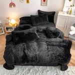 Chovy Faux Fur Plush Black Comforter Sets Twin/full Size - Ultra Soft Shaggy. Fixed Price $85.33.