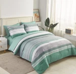 Kakijumn 5 Piece Bed Bag Stripe Comforter Set Twin Size Green Microfiber. Fixed Price $19.99.