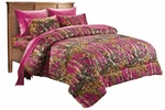 Hot Pink Camouflage Woods Reversible Comforter Full Queen 1PC 86X94. Fixed Price $59.50.