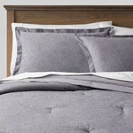 Full/queen Cotton Linen Chambray Comforter & Sham Set Navy - Threshold. Fixed Price $35.99.