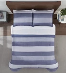 Serta Simply Clean 3PC Hypoallergenic Blue Striped Comforter Set Full/queen B/n. Fixed Price $24.95.