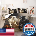 Nttopship Horse Print Comforter King Size,black And White Bedding Set,. Fixed Price $84.11.