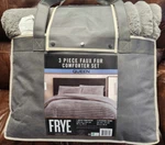 Frye 3 Piece Queen Size Faux Fur Comforter Bed Set Super Soft & Cozy. Fixed Price $149.50.