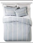 The Industrial Shop Linen Stripe Blue Comforter 3PC Set New. Fixed Price $99.00.