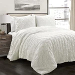 Lush Decor Ravello Pintuck Cotton Comforter Set - Luxe 3 Piece Textured Beddi.... Fixed Price $262.68.