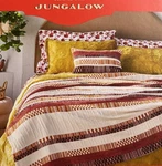 Opalhouse Jungalow 60" X 80" Bed Throw + 20" Pillow Set Stripe Patchwork Orange. Fixed Price $99.99.