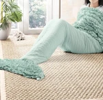 Lush Decor Mermaid Ruffle Sherpa Lined Throw 30 X75 New Blue Little Girl Gift. Fixed Price $24.95.