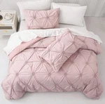 Sleepbella Luxury Ruched Floral Pintuck 3PCS Pink Queen Comforter Set. Fixed Price $37.99.