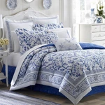 Queen Charlotte Reversible Comforter Set Blue - Laura Ashley. Fixed Price $79.99.