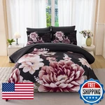 Zsyayaha 7-PIECE King Size Bedding Black-gray Floral Sets Comforter. Fixed Price $105.52.